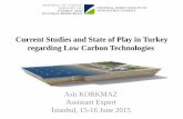Current Studies and State of Play in Turkey regarding Low ... · Assistant Expert İstanbul, 15-16 June 2015 . At a Glance General Directorate of Renewable Energy •Renewable energy