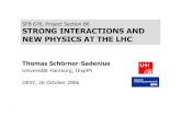 SFB 676, Project Section B6 STRONG …2006/10/26  · SFB 676, Project Section B6 STRONG INTERACTIONS AND NEW PHYSICS AT THE LHC Thomas Schörner-Sadenius Universität Hamburg, IExpPh