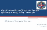 More Renewables and Improved Energy Efficiency: Energy Policy …€¦ · the “Green Procurements” component. Georgia’s 1st NEEAP – Measures Sector Measures Energy transformation,