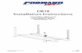 CR18 Installation Instructions · 2019-08-26 · F. Install yoke end sheaves and plastic spacers, Fig. 8. A plastic spacer is placed on each side of the sheave, inset Fig. 8. Pull