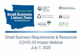 Small Business Requirements & Resources COVID-19 Impact ... C… · Workers’ Compensation Insurance Premiums Employer Assistance Program (EAP) –Delayed Payments If your business