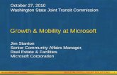 Mobility at Microsoft - Washingtonleg.wa.gov/JTC/Documents/Studies/TransitAdvisoryPanel/Microsoft_… · Enable mobility Environment Reduce carbon emissions Expand awareness and individual