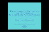 FUNCTION THEORY OF SEVERAL COMPLEX VARIABLES · FUNCTION THEORY OF SEVERAL COMPLEX VARIABLES SECOND EDITION STEVEN KRANTZ AMS CHELSEA PUBLISHING American Mathematical Society •