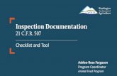 WSDA-507 Checklist and Inspection Tool...Program Coordinator Animal Feed Program Inspection Documentation 21 C.F.R. 507 Checklist and Tool Background The 507 regulation is still relatively