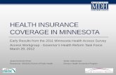 HEALTH INSURANCE COVERAGE IN MINNESOTA · 3/29/2012  · HEALTH INSURANCE COVERAGE IN MINNESOTA Early Results from the 2011 Minnesota Health Access Survey Access Workgroup - Governor’s