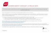 BUSINESS BREXIT CHECKLIST- 21 March 2019 · 3/21/2019  · BUSINESS BREXIT CHECKLIST- 21 March 2019 This checklist has been created to help you consider the changes that Brexit may