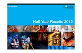 Half Year Results 2012Financial Results Outlook & Summary Half Year Results 2012 Solid operating performance with full year production guidance for all metals maintained Mining - Mining