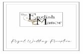 Regal Wedding Reception - English Manortheenglishmanor.com/wp-content/uploads/2020/02/NEW-MENU-DESIGN.pdf1. Taste of Italy Pasta Bar Signature Penne a la Vodka Tossed in a Parmesan