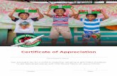 Certificate of Appreciation - Samaritan's Purse€¦ · Certificate of Appreciation has brought joy to a child in need by sending a gift-filled shoebox to be delivered along with