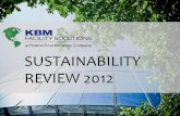 SUSTAINABILITY REVIEW 2012 - Pristine Environments · 2012 Sustainable Highlights . KBM’s Sustainable Leadership Continues Unabated • KBM chemicals & dispensers decrease landfill