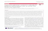 Improving glycemic control in critically ill patients: personalized … · 2019-09-20 · REVIEW Open Access Improving glycemic control in critically ill patients: personalized care