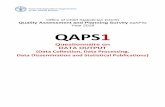 Quality Assessment and Planning Survey (QAPS) Year 2018 QAPS1 · Quality Assessment and Planning Survey (QAPS) Year 2018 QAPS1 ... Data Dissemination and Statistical Publications)
