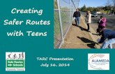 Creating Safer Routes with Teenscaatpresources.org/includes/docs/Creating-Safer... · HS Student Mode (2011) 0% 10% 20% 30% 40% 50% 60% Walk Bike / Skate BART Bus Drive Alone Dropped