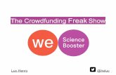 The Crowdfunding Freak Show - sciencecomm.ch€¦ · What is crowdfunded? social dance games fashion journalism architecture design environment exhibitions festivals musics graphic