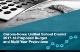 Corona-Norco Unified School District 2017-18 Proposed ... · • Increase of Routine Repair Maintenance contribution 11. Multi-Year Budget Summary Projections 2016-2017 2017-2018