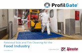 Patented Sole and Tire Cleaning for the Food Industry...a product of HEUTE Maschinenfabrik GmbH & Co. KG Höhscheider Weg 37 42699 Solingen · Germany Phone: +49(0)212-380310 info@profilgate.com