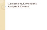 Conversions, Dimensional Analysis & Density Chemistry... · Dimensional Analysis Dimensional Analysis – method of problem-solving that focuses on _____ _____ – a ratio of equal