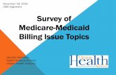 Survey of Medicare-Medicaid Billing Issue Topics · ADVANTAGES FOR PRACTICES ... Additional Notes: CPT Code 99490 cannot be billed during the same service period as CPT codes 99495-99496