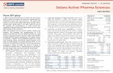 NOT RATED - Update... · the shutdown of BASF’s key plant in the US, which is the world’s largest Ibuprofen supplier. However, Solara abstained from taking sharp price hikes and