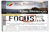 The Beacon - New Boston's First Baptist ChurchThe Beacon Volume 42 March 31, 2016 Number 6 A Monthly Publication of First Baptist Church of New Boston Mark your calendars and make