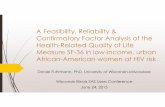 A Feasibility, Reliability & Confirmatory Factor Analysis of the … · 2015-06-26 · A Feasibility, Reliability & Confirmatory Factor Analysis of the Health-Related Quality of Life