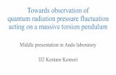 Towards observation of quantum radiation pressure ... · Towards observation of quantum radiation pressure fluctuation acting on a massive torsion pendulum Middle presentation in
