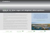 M&A in the age of digital disruption · M&A in the age of digital disruption NEWSLETTER | SEPTEMBER 2019 “Technology has and continues to evolve from serving as the back-office