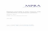 Optimal ownership in joint ventures with contributions of ... · Munich Personal RePEc Archive Optimal ownership in joint ventures with contributions of asymmetric partners Marinucci,