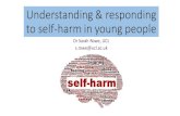 Understanding & responding to self-harm in young people · 2017-04-18 · Responding to self-harm (Teachers/Schools) •Recent research suggests: - anxiety/stress related to study,