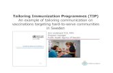 An example of tailoring communication on vaccinations targeting … · formative phase Identify susceptible populations and diagnose barri ers to vaccination Set or modify purpose