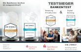 Die Sparkasse Aachen TESTSIEGER ist ausgezeichnet ......Die Kriterien zum Digital Banking Kriterienbereiche Websiteanalyse Eye-Tracking Nachbefragung Gewichtung max. 59,5 von 100 Punkten