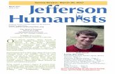 Spring Begins: March 20 , 2017 - JeffersonHumanists · 2017-05-22 · April 8th - Topic: Robots: What does the future hold? Will robots be a boon to humanity or will they lead to