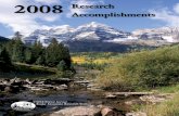 Rocky Mountain Research Station: 2008 Research Accomplishments€¦ · ii Research Accomplishments 2008 Greetings A nother year has come and gone and was marked by several milestones
