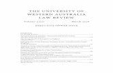 THE UNIVERSITY OF WESTERN AUSTRALIA LAW REVIEW€¦ · University of Western Australia Law Review make a valuable contribution to the literature on executive power, particularly in