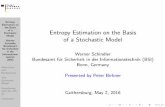 Entropy Estimation on the Basis of a Stochastic Model · (BSI) Motivation and Background The Stochastic Model. Experiences with the AIS Conclusion. Bundesamt f¨ur. Sicherheit in