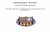 Antelope AYSOtest.antelopeayso.org/referee/forms/884-LOTG.pdf · for the U6, U8, and U10 divisions 5 Law 5: Referee The referee is the sole authority on the field. However, remember