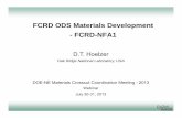 FCRD ODS Materials Development - FCRD-NFA1Pioneering EFTEM analysis of NFA. Presentation outline • Overview of the processing, microstructure and mechanical properties of 14YWT,