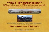 Mexican Restaurantsdan.com.mx/709/menu/menu.pdf · 2016-02-09 · “El Patron” Mexican Restaurant Authentic Mexican Food 100 Madison Av, Fort Atkinson, WI 53538 Phone: 920 568