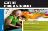 HIRE A STUDENT · EMPLOYER BENEFITS: ADD A FRESH PERSPECTIVE TO YOUR BUSINESS Fresh ideas and enthusiasm Knowledgeable staff with up-to-date skills and relevant education Students