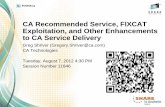 CA Recommended Service, FIXCAT Exploitation, and Other ......Only HIPERs and PRPs to test next CAR level Testing Failed Testing Complete PTF marked “in error” ++HOLD ERROR PTF