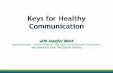 Keys for Healthy Communication Jennifer Sho… · Keys for Healthy Communication with Jennifer Welch Hypnotherapist, Cellular Release Therapist, Embodiment Practitioner, and Specialist
