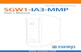 SGW1-IA3-MMP – Modbus Multiplexer ExemysThe SGW1-IA3-MMP is a Modbus communications multiplexer / converter over serial ports. It allows you to connect Modbus RTU / ASCII masters