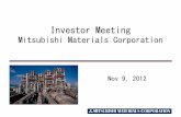 Investor Meeting · Recycling of copper/increase of profit from by -products Increase of global sales of cemented carbide products Reinforcement of competitive edge of the silicon