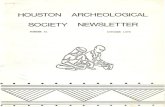 HOUSTON ARCHEOLOGICAL SOCIETY NEWSLETTER Newsletter No...• Plains Archeological Conference - November 9-10 - Denver Hilton, Denver, Colorado. • 2 Woodland Period Site 41HR267_,_