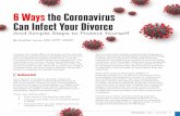 6 Ways the Coronavirus Can Infect Your Divorce · 2020-05-06 · actions to prepare and protect yourself. 1 The Divorce Itself Your divorce is a lawsuit, and that means it’s dependent