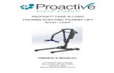 PROTEKT TAKE-A-LONG FOLDING ELECTRIC PATIENT LIFT · or is missing components, contact the shipping company immediately and file a claim. For further assistance, contact your local