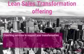 Lean Sales Transformation offering · Lean Sales book will help you familiarize yourself with key concepts and learnings from other companies. Coaching services to support will help