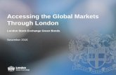 Accessing the Global Markets Through London · 2016-11-29 · – 2015 Debt 15,000+ Debt securities listed on LSE Main Market. Overall money raised exceeds $4.8 trillion 375+ 1,300