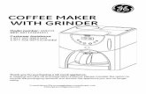 COFFEE MAKER WITH GRINDERdl.owneriq.net/a/abfeedbb-64d1-48ed-a7cd-609db69ccd16.pdf · Water: for best results, use filtered water or in hard water areas, we recommend the use of bottled
