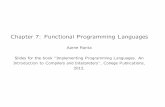 Chapter 7: Functional Programming Languages...Notice: the closed expressions are those where all variables are bound by lambdas. Special case: expressions with no variables. Approximation